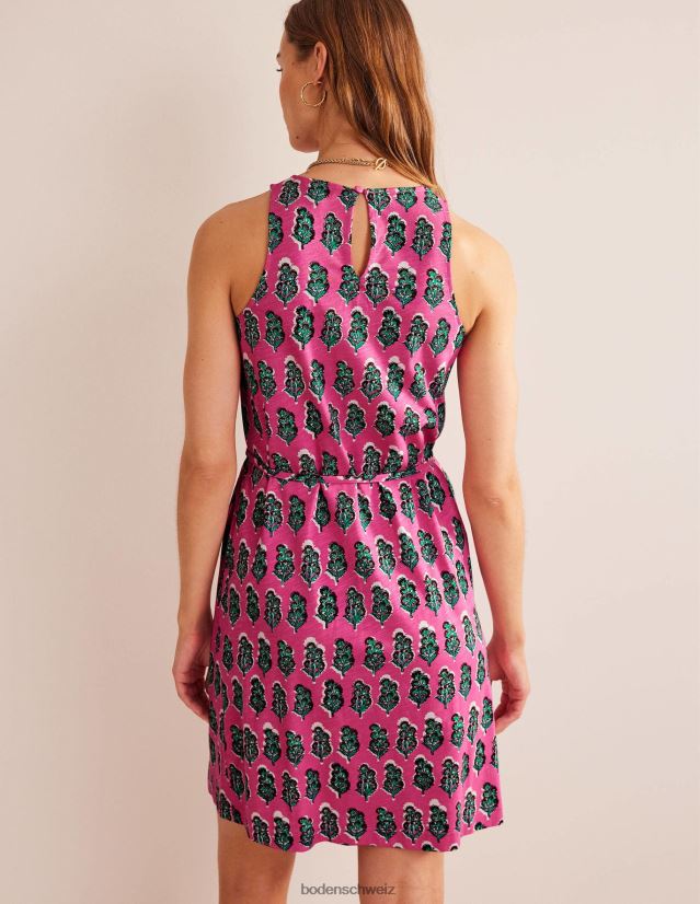Boden Frauen Swing-Jersey-Kleid VH86PT1033 Kleidung Festival-Rosa und Kunsthandwerkerblüte
