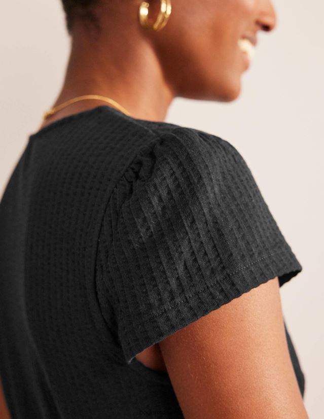 Boden Frauen Teekleid aus Seersucker-Jersey VH86PT2271 Kleidung Schwarz
