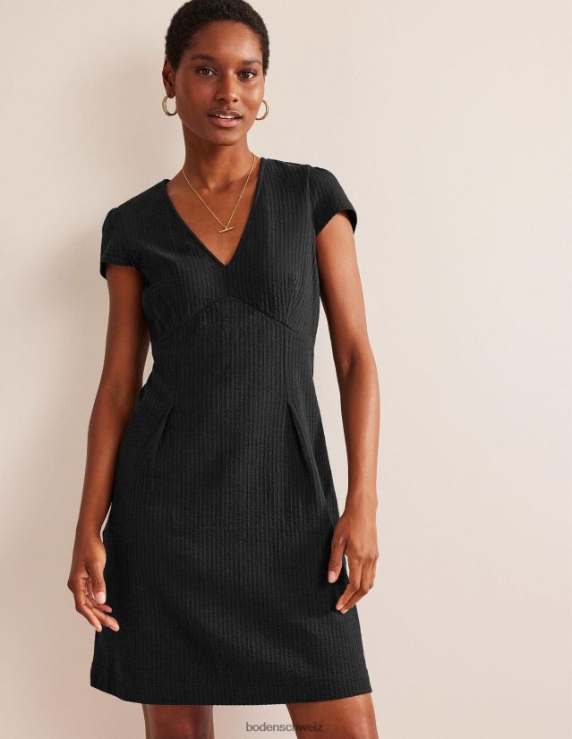 Boden Frauen Teekleid aus Seersucker-Jersey VH86PT2271 Kleidung Schwarz
