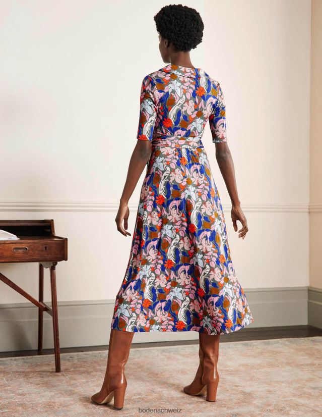 Boden Frauen Wickelkleid aus Lavinia-Jersey VH86PT2423 Kleidung Erle und orientalischer Vogel