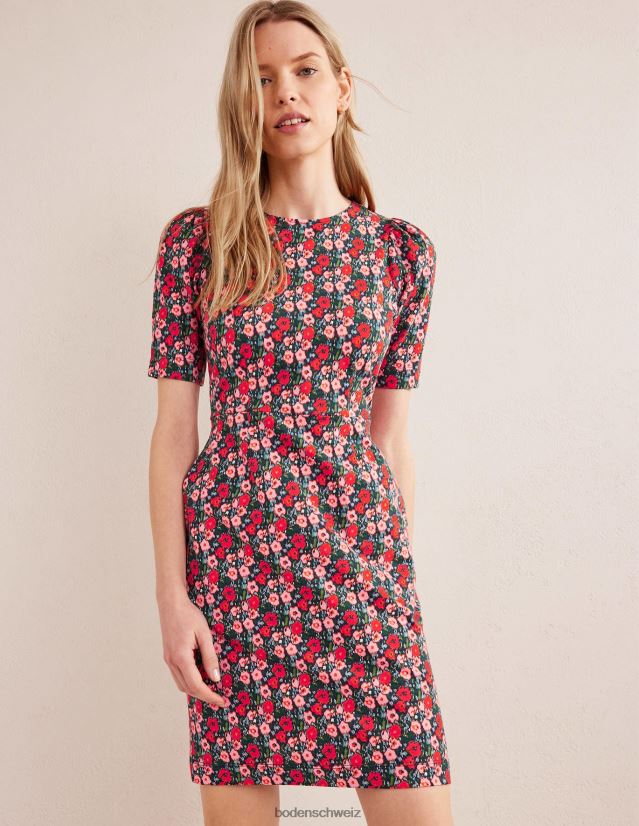 Boden Frauen Zoe Jerseykleid VH86PT2485 Kleidung Multi & abstrakte Mohnblume