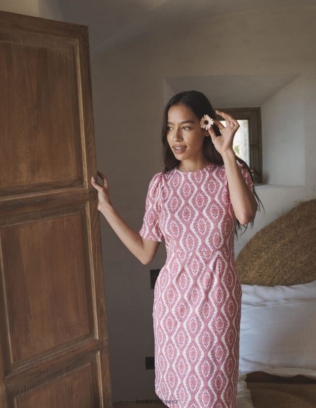 Boden Frauen Zoe Jerseykleid VH86PT5 Kleidung Amaryllis & botanischer Kranz