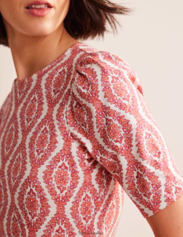 Boden Frauen Zoe Jerseykleid VH86PT5 Kleidung Amaryllis & botanischer Kranz