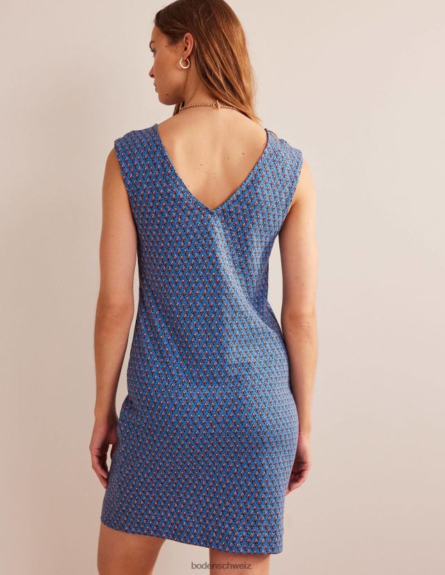 Boden Frauen Ärmelloses Jersey-Etuikleid VH86PT18 Kleidung Ägäisblau und Tulpenrouge