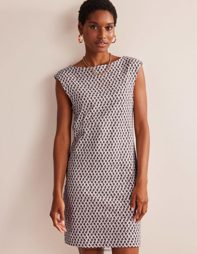 Boden Frauen Ärmelloses Jersey-Etuikleid VH86PT571 Kleidung Elfenbein- und Tulpenrouge