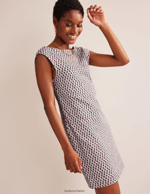 Boden Frauen Ärmelloses Jersey-Etuikleid VH86PT571 Kleidung Elfenbein- und Tulpenrouge