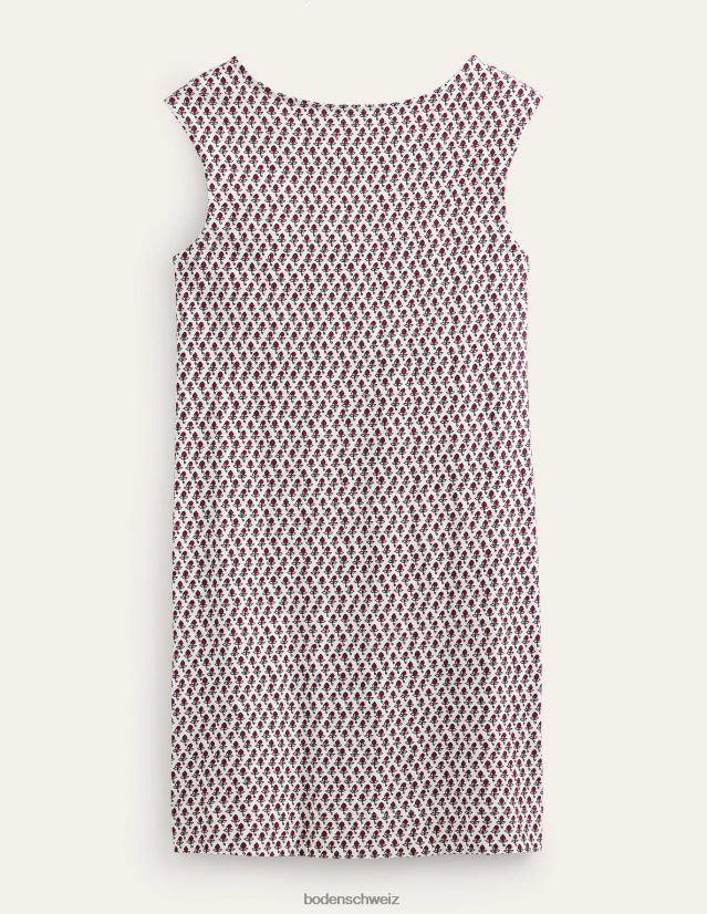 Boden Frauen Ärmelloses Jersey-Etuikleid VH86PT571 Kleidung Elfenbein- und Tulpenrouge