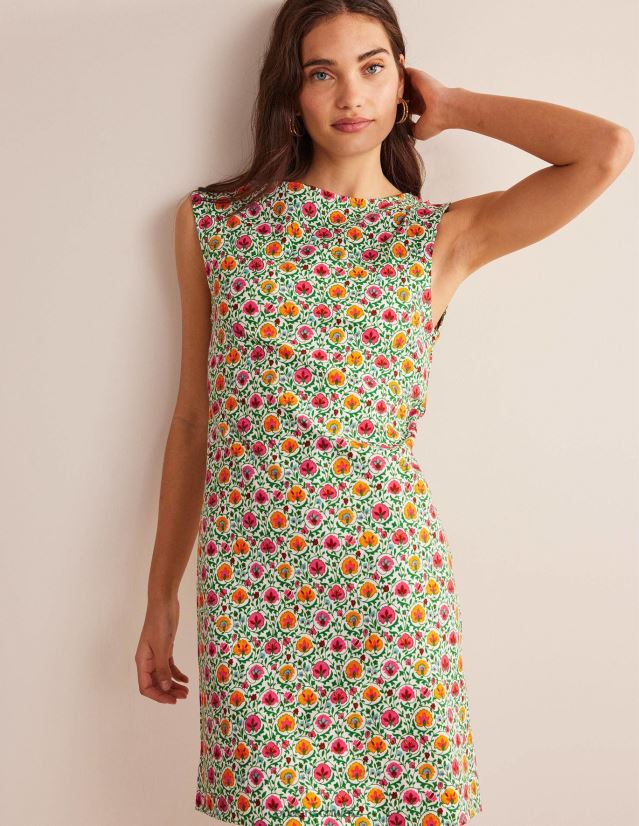 Boden Frauen Ärmelloses Jersey-Etuikleid VH86PT935 Kleidung grüne & bezaubernde Blüte