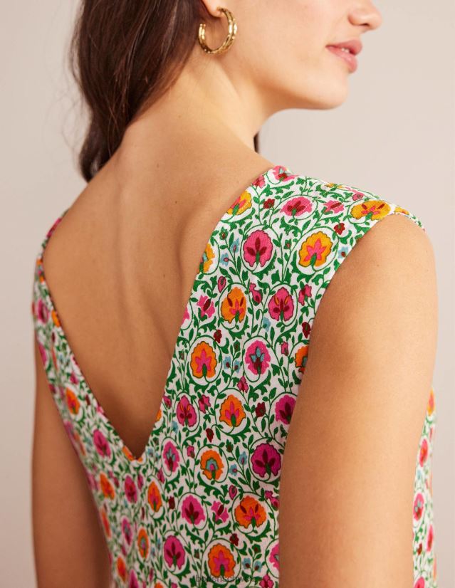 Boden Frauen Ärmelloses Jersey-Etuikleid VH86PT935 Kleidung grüne & bezaubernde Blüte