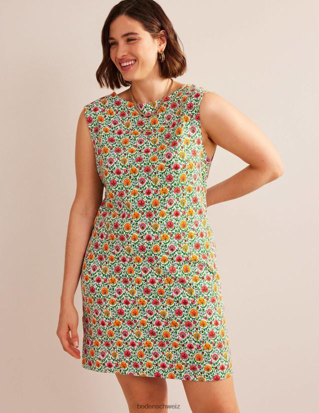 Boden Frauen Ärmelloses Jersey-Etuikleid VH86PT935 Kleidung grüne & bezaubernde Blüte