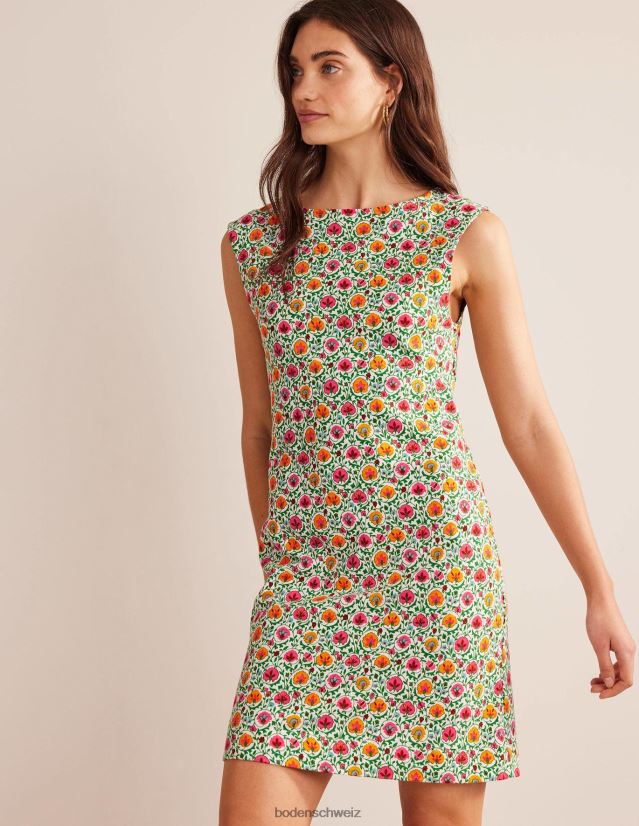 Boden Frauen Ärmelloses Jersey-Etuikleid VH86PT935 Kleidung grüne & bezaubernde Blüte