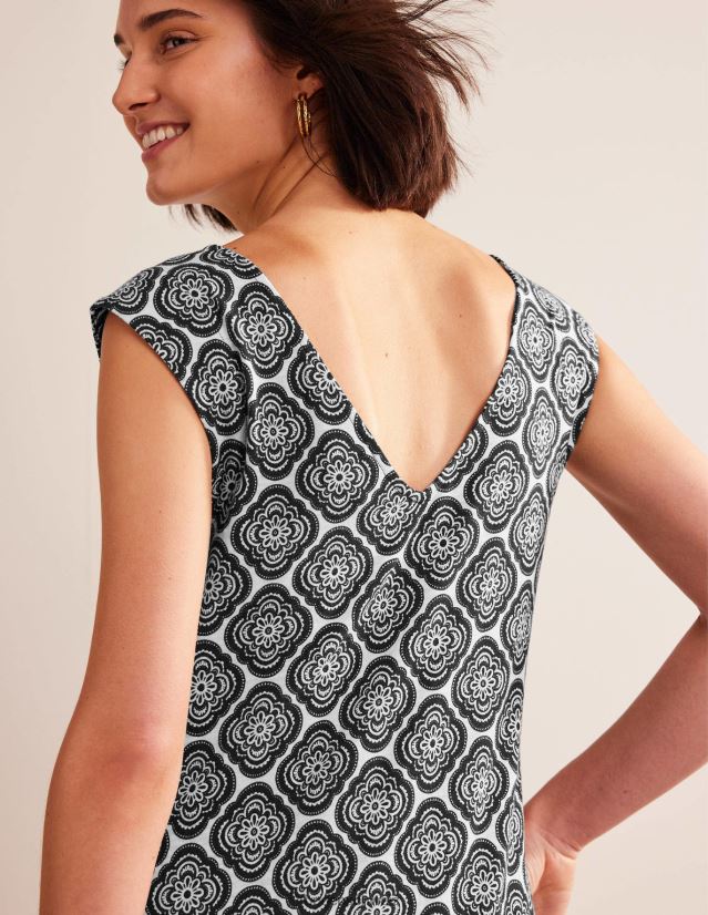 Boden Frauen Ärmelloses Jersey-Etuikleid VH86PT949 Kleidung Schwarz und botanisches Rouge