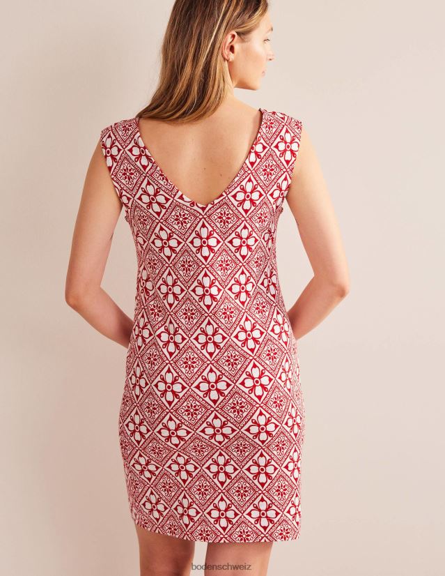 Boden Frauen Ärmelloses Jersey-Etuikleid VH86PT999 Kleidung Weihnachtsstern und Blockkernobst