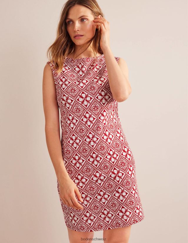 Boden Frauen Ärmelloses Jersey-Etuikleid VH86PT999 Kleidung Weihnachtsstern und Blockkernobst