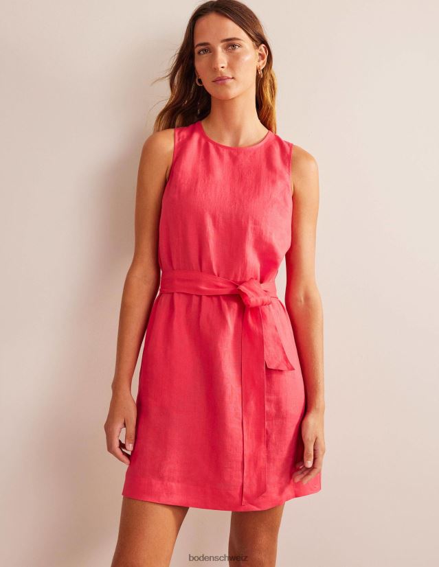 Boden Frauen ärmelloses Leinenkleid VH86PT25 Kleidung Koralle