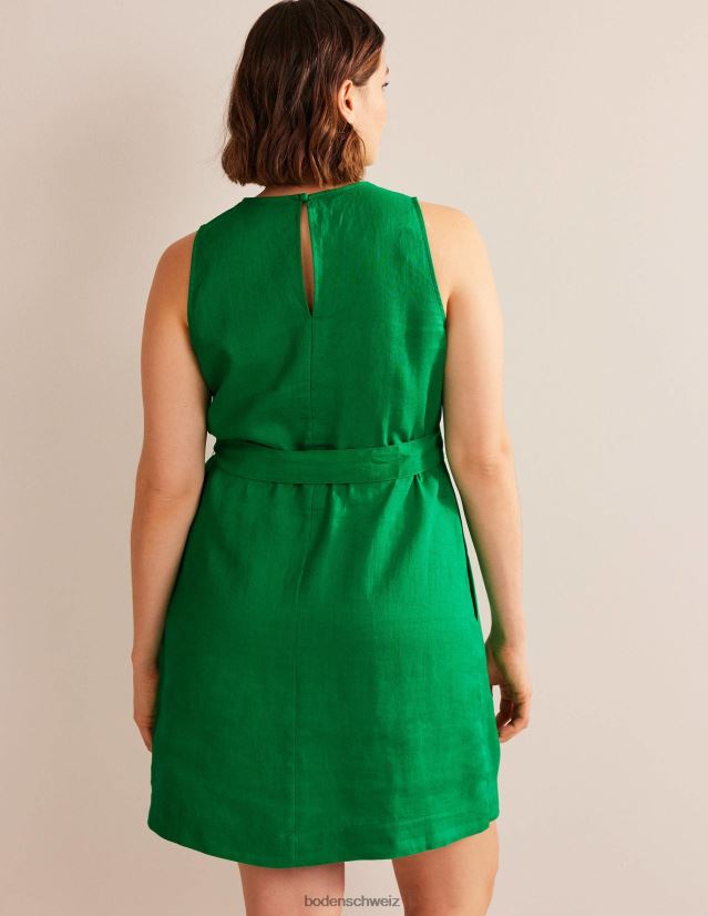 Boden Frauen ärmelloses Leinenkleid VH86PT579 Kleidung reicher Smaragd