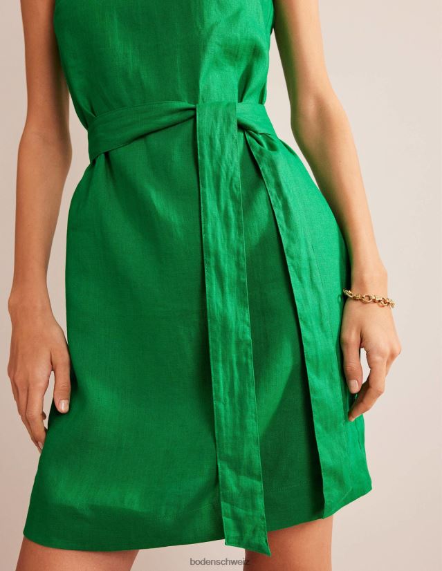 Boden Frauen ärmelloses Leinenkleid VH86PT579 Kleidung reicher Smaragd