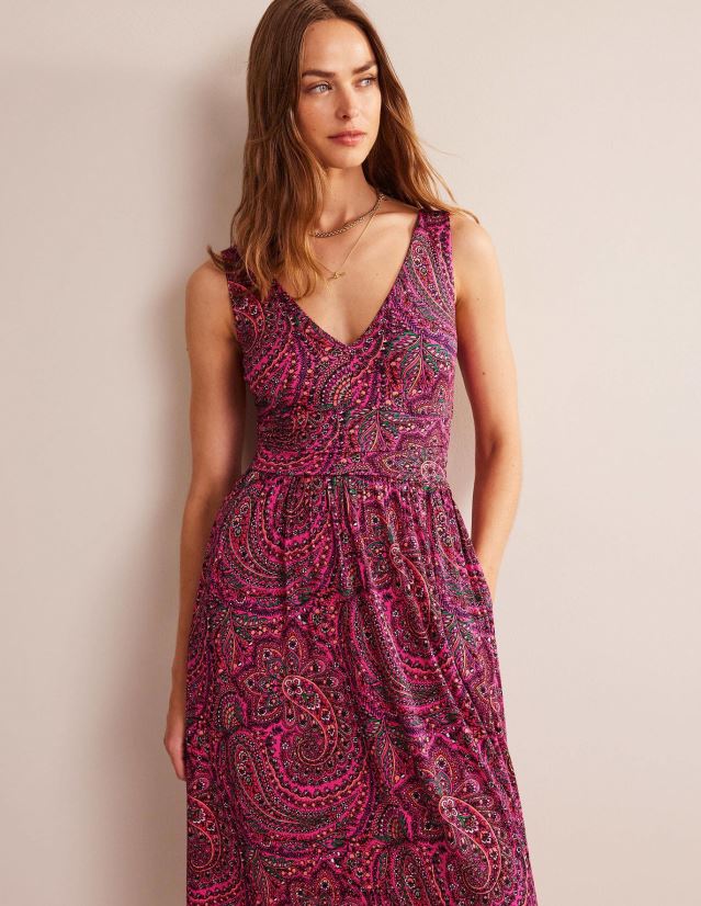 Boden Frauen Ärmelloses Maxikleid aus Jersey VH86PT1142 Kleidung Ultrarosa & Palast