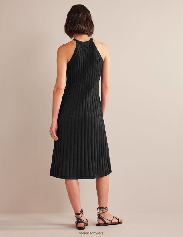 Boden Frauen ärmelloses gestricktes Midikleid VH86PT574 Kleidung Schwarz