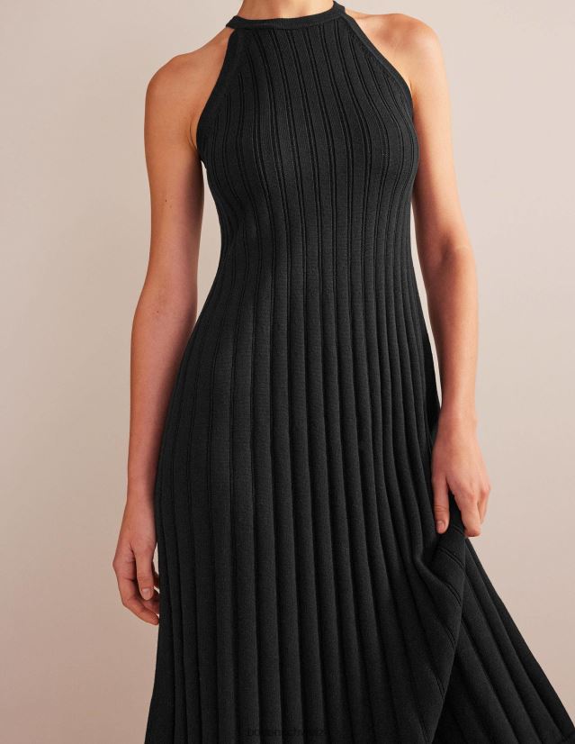 Boden Frauen ärmelloses gestricktes Midikleid VH86PT574 Kleidung Schwarz
