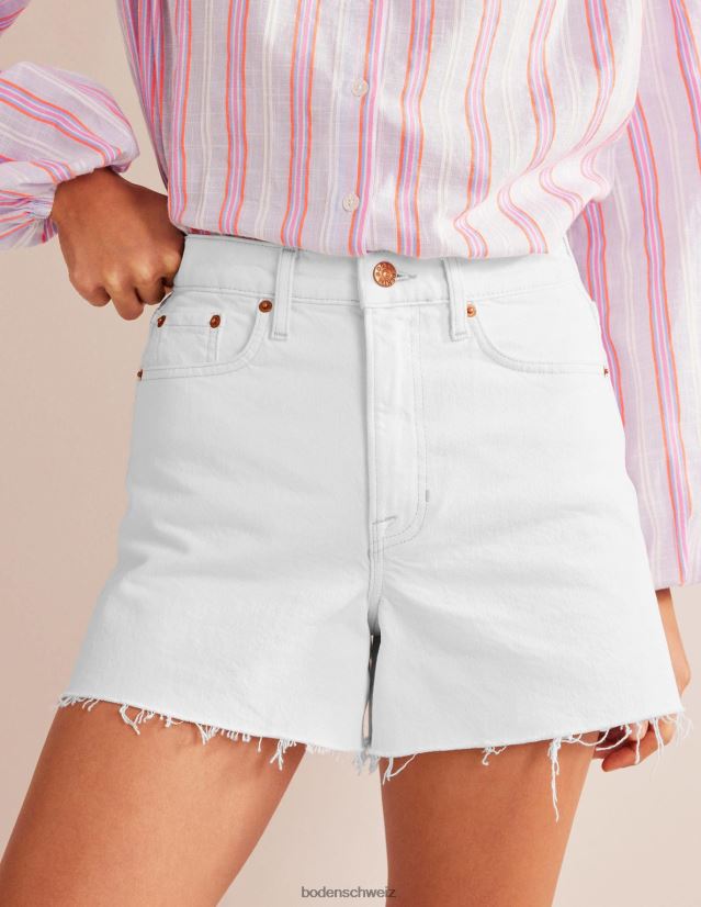 Boden Frauen A-Linien-Jeansshorts VH86PT611 Kleidung Weiß