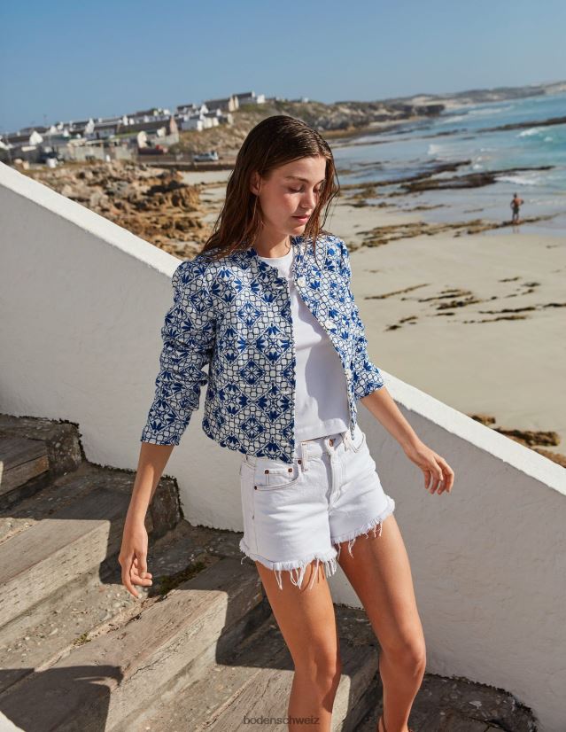 Boden Frauen A-Linien-Jeansshorts VH86PT611 Kleidung Weiß