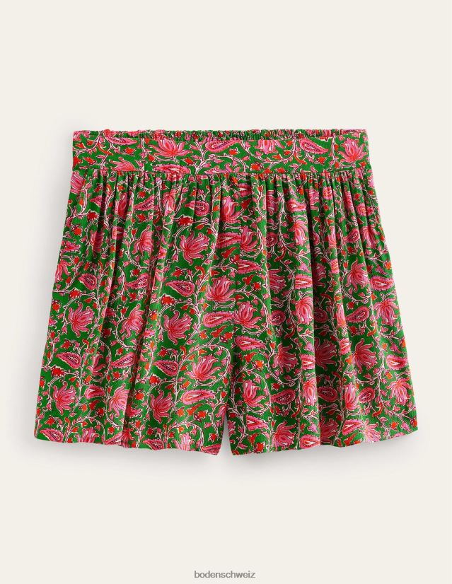 Boden Frauen Crinkle-Shorts zum Anziehen VH86PT609 Kleidung Limette und botanische Rebe