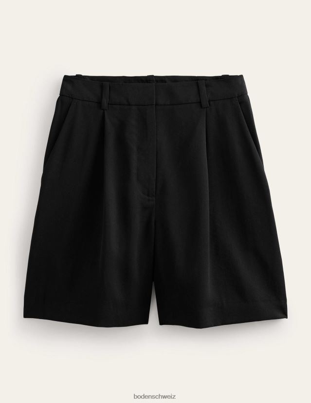 Boden Frauen Entspannte Tencel-Shorts VH86PT1279 Kleidung Schwarz