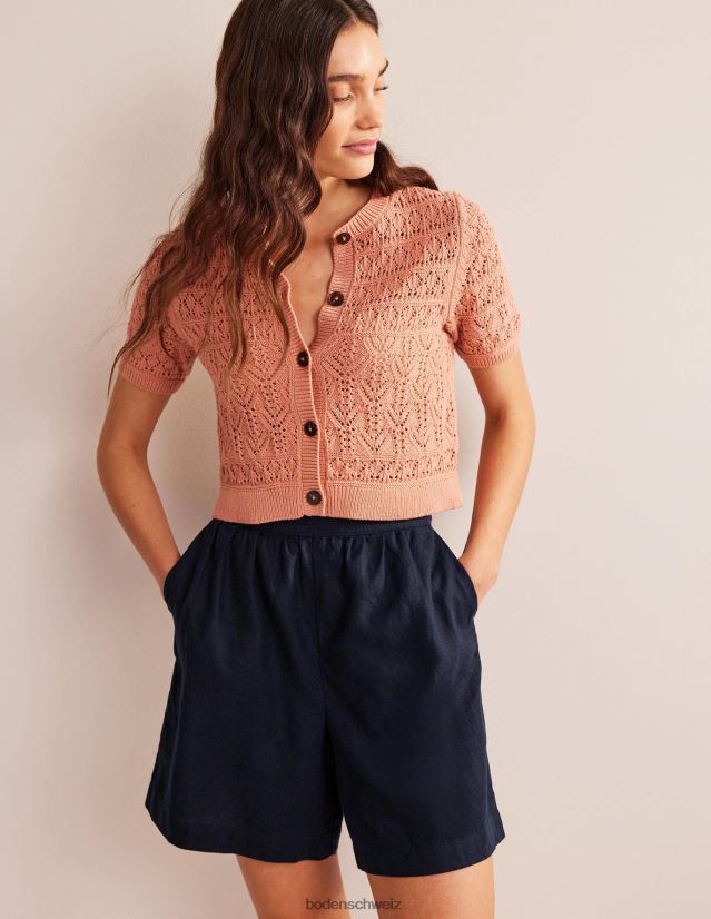 Boden Frauen Leinenshorts zum Überziehen VH86PT1353 Kleidung Marine