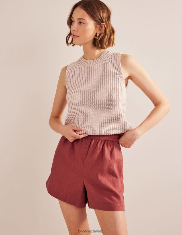 Boden Frauen Leinenshorts zum Überziehen VH86PT1455 Kleidung Fuchs