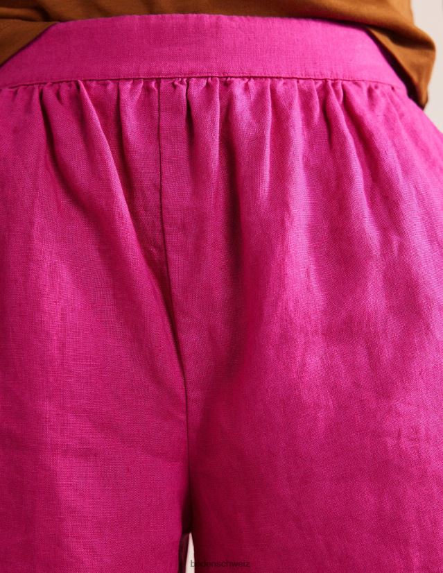 Boden Frauen Leinenshorts zum Überziehen VH86PT608 Kleidung rosaviolett
