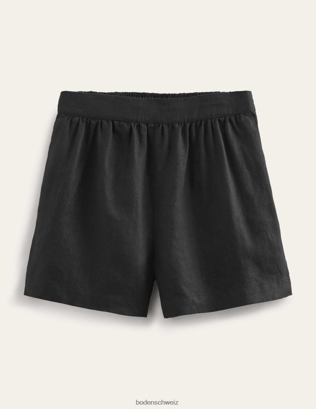 Boden Frauen Leinenshorts zum Überziehen VH86PT612 Kleidung Schwarz