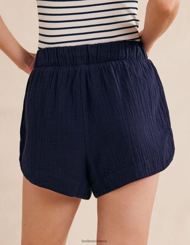 Boden Frauen Seihstoff-Shorts zum Binden an der Taille VH86PT1238 Kleidung Marine