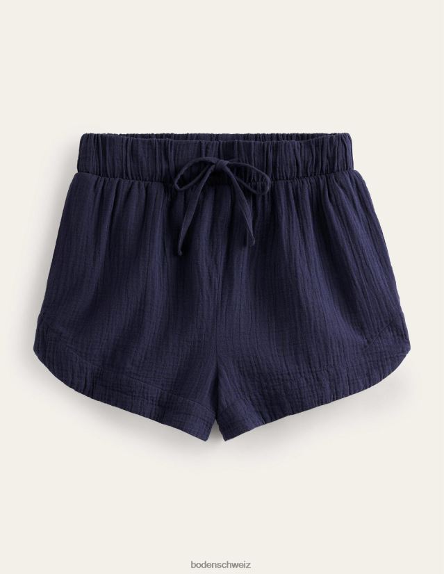 Boden Frauen Seihstoff-Shorts zum Binden an der Taille VH86PT1238 Kleidung Marine
