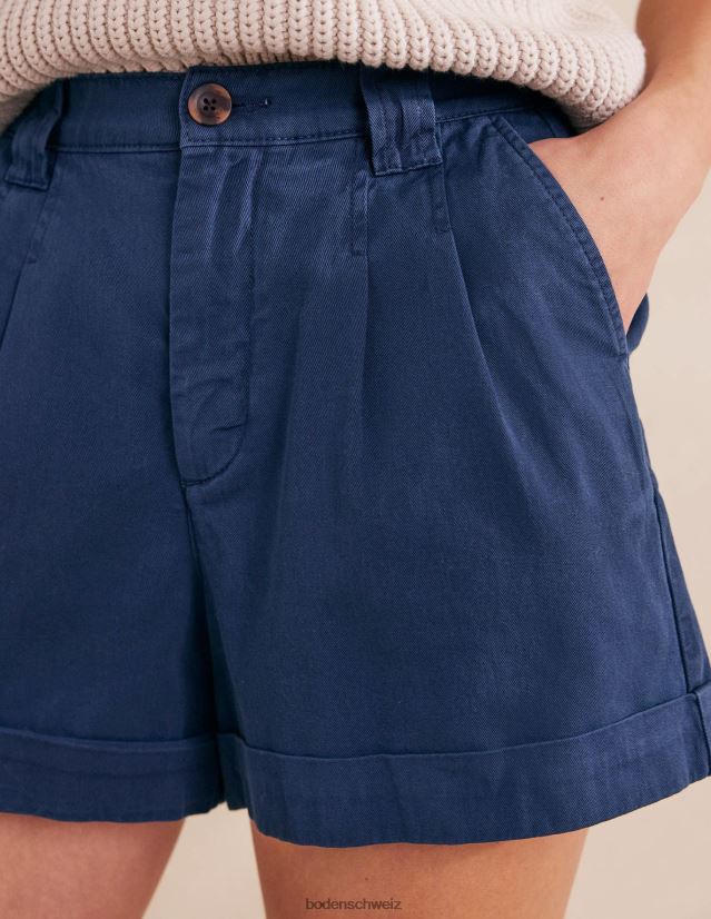 Boden Frauen lässige Baumwollshorts VH86PT2153 Kleidung Nachtblau