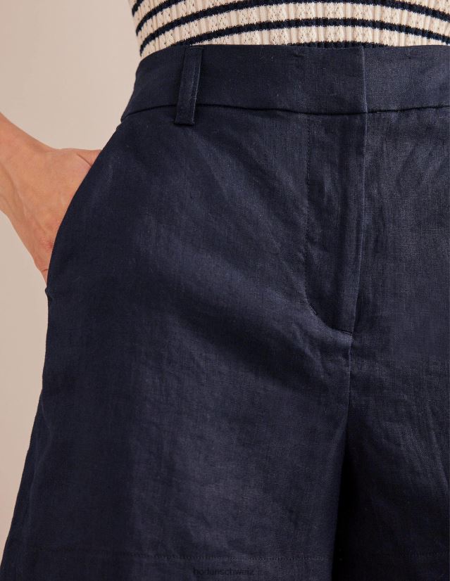 Boden Frauen maßgeschneiderte Leinenshorts VH86PT605 Kleidung Marine