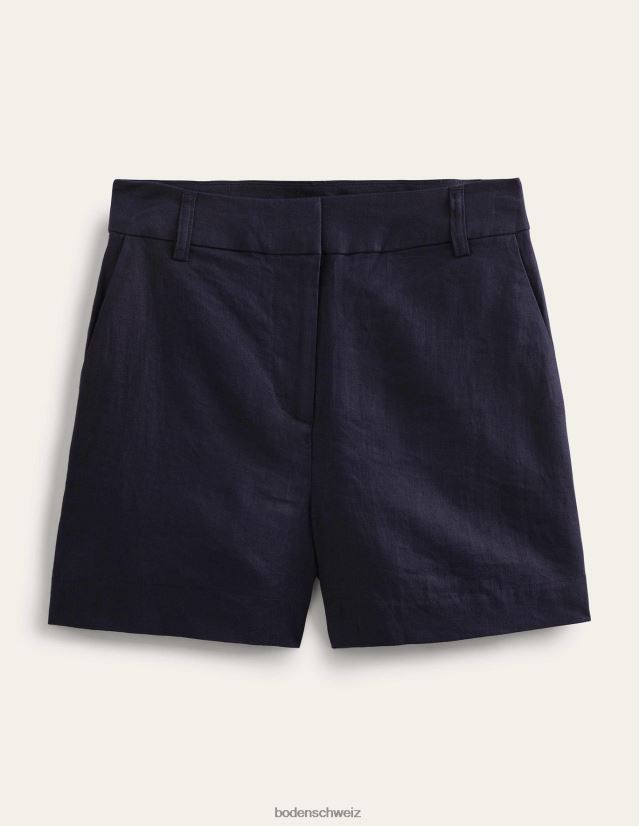 Boden Frauen maßgeschneiderte Leinenshorts VH86PT605 Kleidung Marine