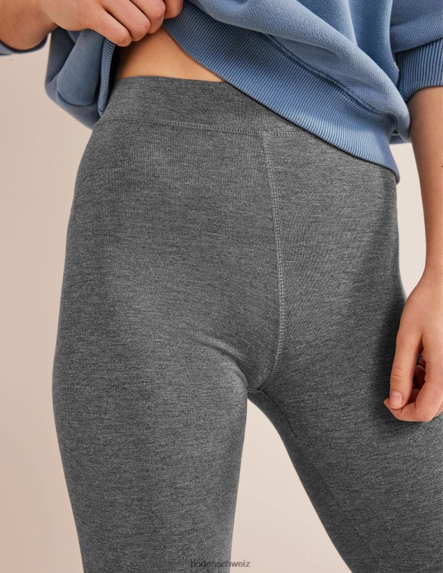 Boden Frauen Jersey-Leggings mit hohem Bund VH86PT685 Kleidung Holzkohle Mergel
