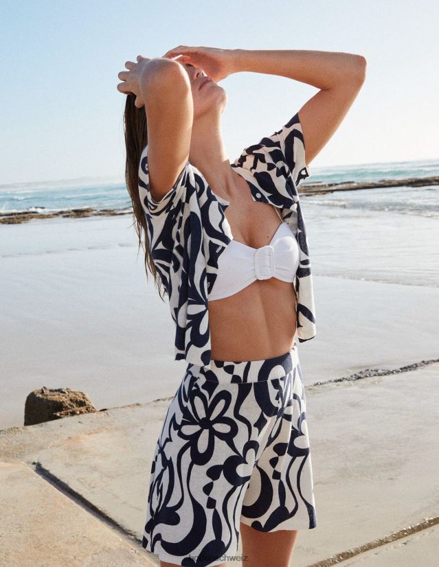 Boden Frauen Bandeau-Oberteil mit Wickelschnalle VH86PT2488 Kleidung Weiß