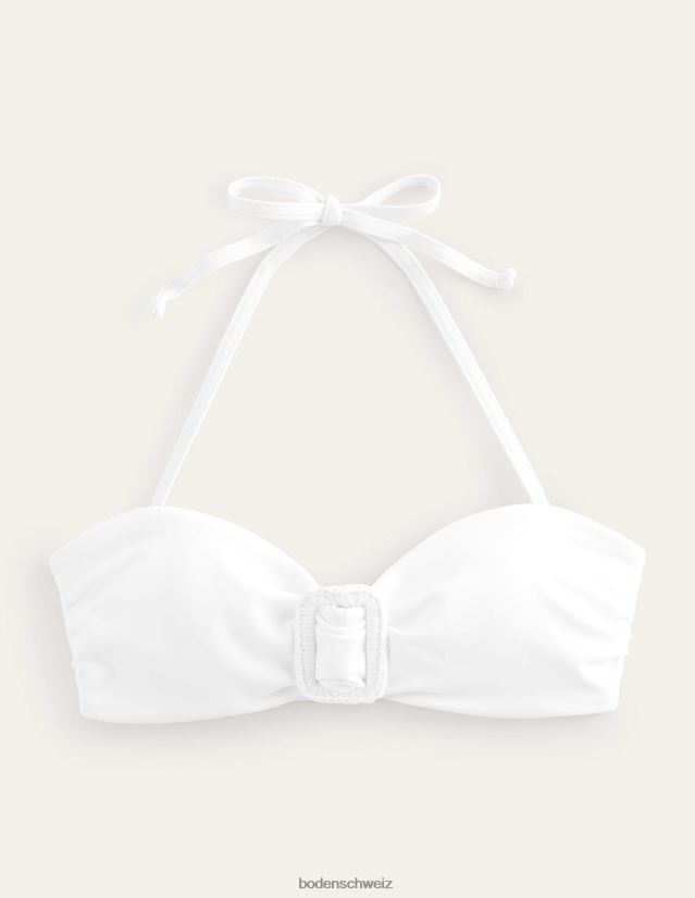 Boden Frauen Bandeau-Oberteil mit Wickelschnalle VH86PT2488 Kleidung Weiß