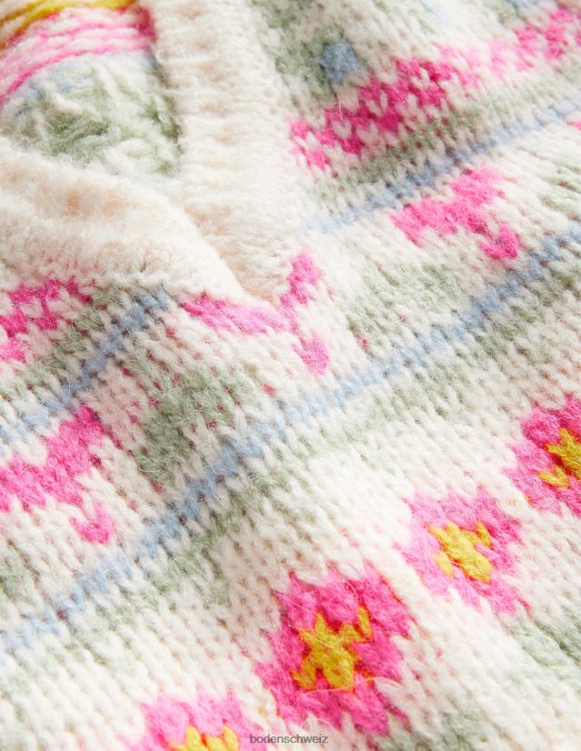 Boden Frauen Flauschiges, kurz geschnittenes Fair-Isle-Tanktop VH86PT2029 Kleidung Elfenbein und mehrfarbig