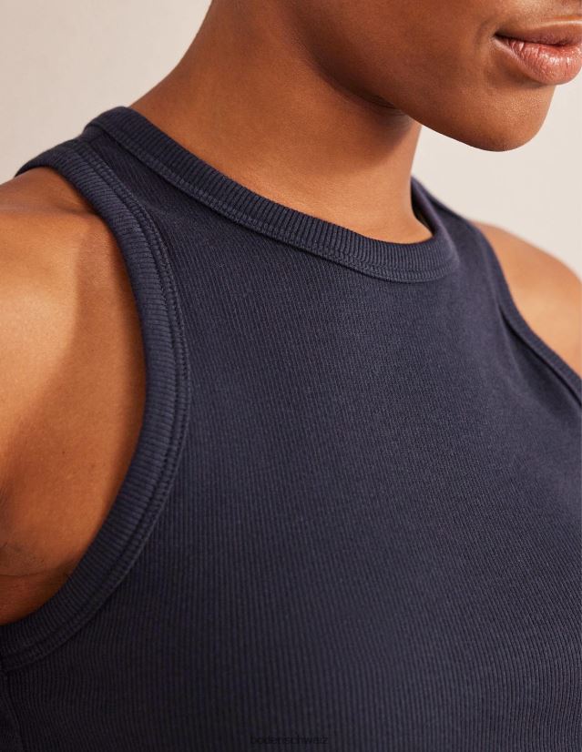 Boden Frauen Gerippte Weste aus Baumwolle VH86PT180 Kleidung Marine