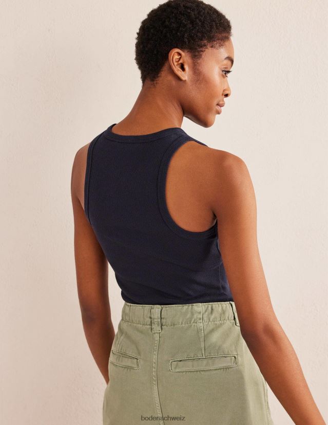 Boden Frauen Gerippte Weste aus Baumwolle VH86PT180 Kleidung Marine