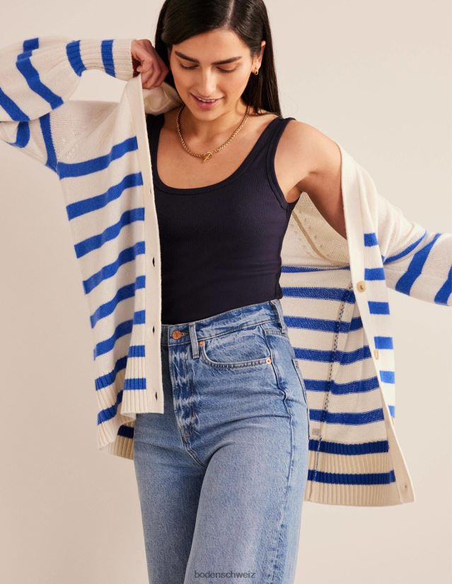 Boden Frauen Gerippte Weste aus Baumwolle mit U-Ausschnitt VH86PT1447 Kleidung Marine