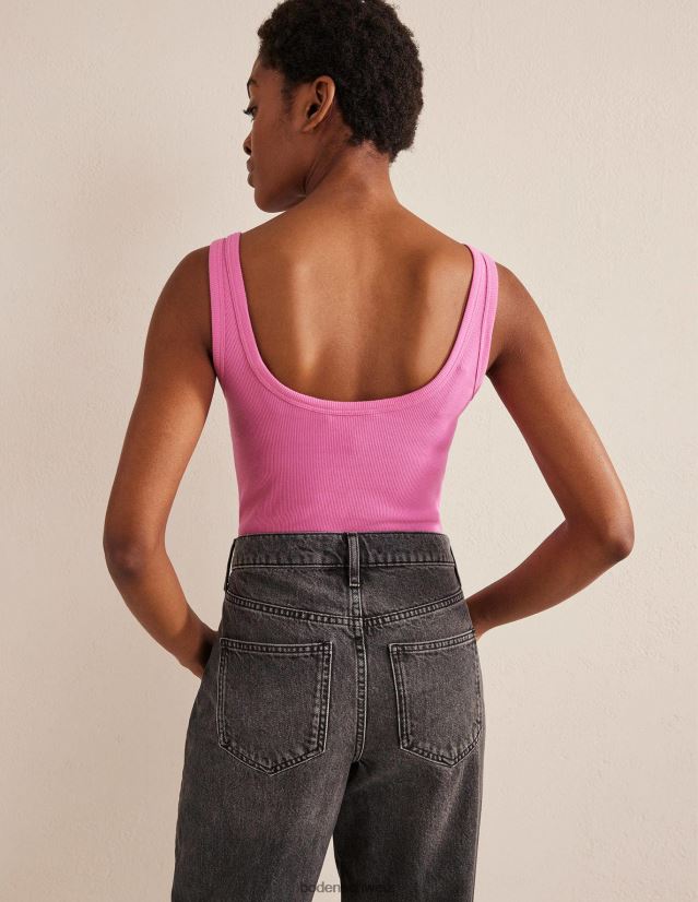 Boden Frauen Gerippte Weste aus Baumwolle mit U-Ausschnitt VH86PT2276 Kleidung Pflaumenblüte