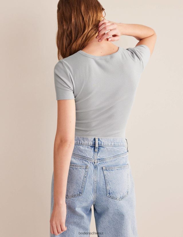 Boden Frauen Geripptes T-Shirt aus Baumwolle VH86PT1134 Kleidung Kieselstein
