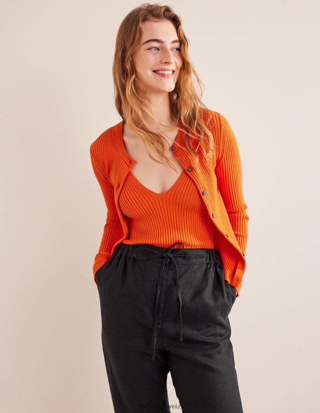 Boden Frauen Geripptes Westentop VH86PT1588 Kleidung Kumquat