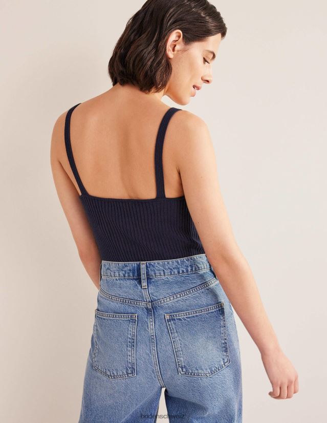 Boden Frauen Geripptes Westentop VH86PT1921 Kleidung Marine