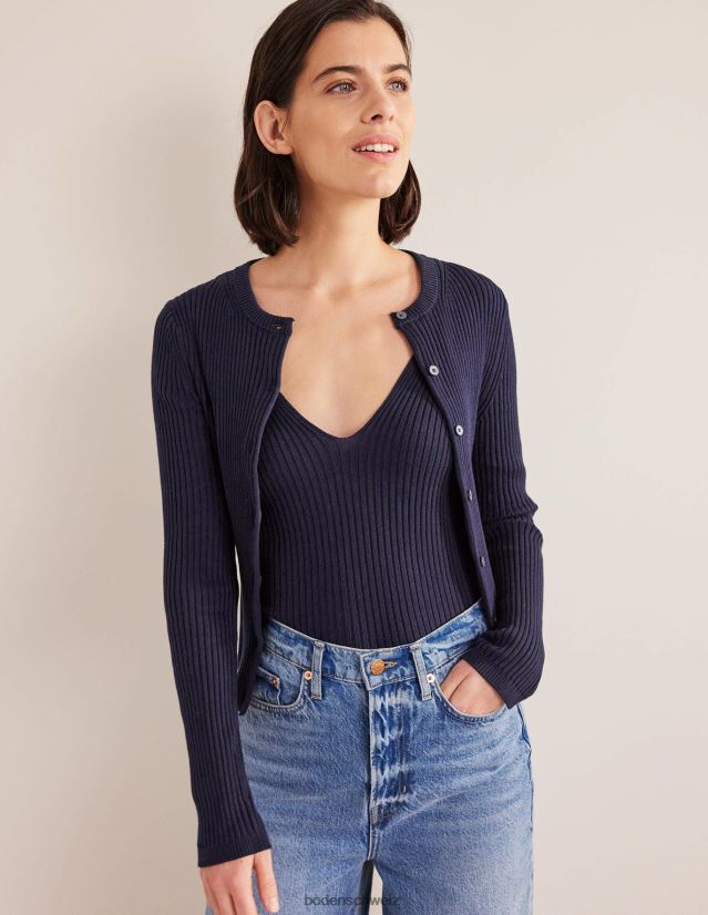 Boden Frauen Geripptes Westentop VH86PT1921 Kleidung Marine