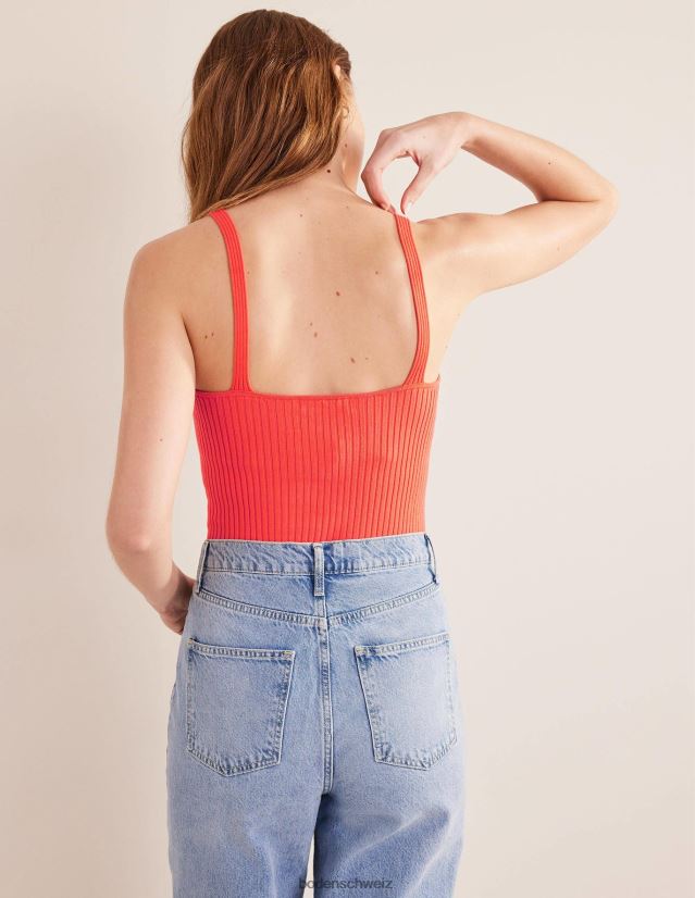 Boden Frauen Geripptes Westentop VH86PT1932 Kleidung Wassermelonenpunsch